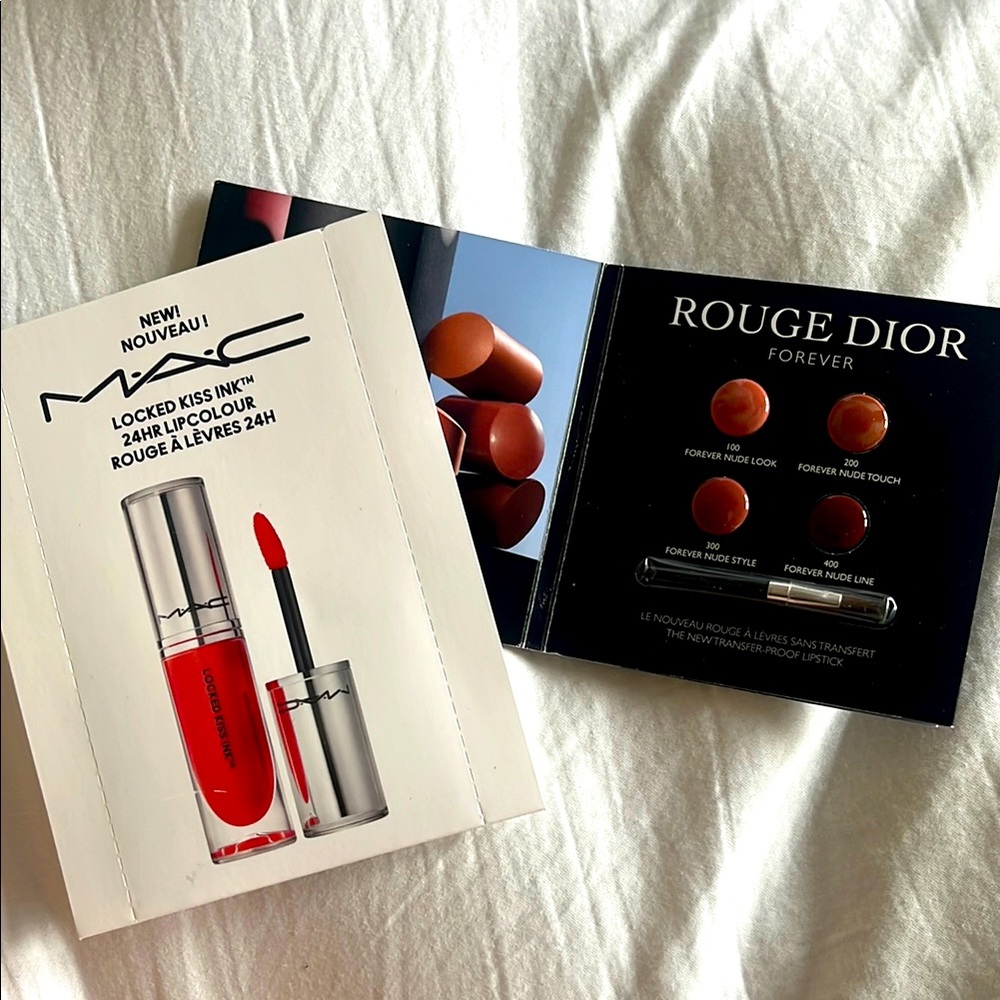 MAC and DIOR lipstick samples